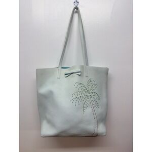 Kate‎ Spade "On Purpose" Pale Blue Leather Palm Tree Tote #3